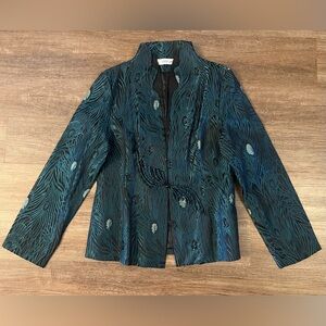 Dragon Silk Jacket Coat Womens Size Small Shanghai China Green B22